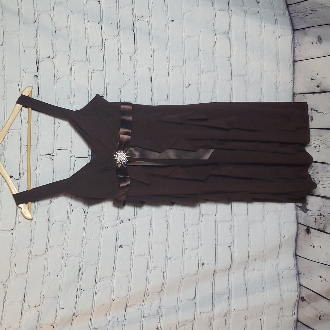 Brown Dress By Betsy & Adam By Linda Burnell